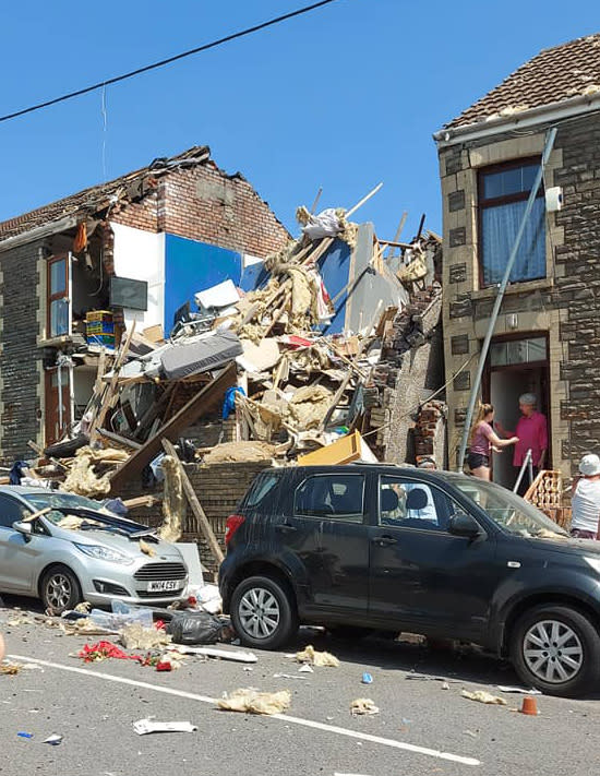 The family's home is seen after the blaze. Source: Wales News/australscope 