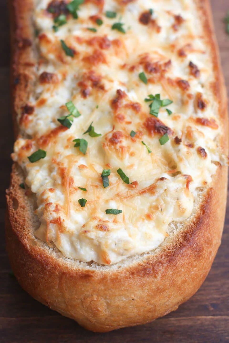 Artichoke Dip-Stuffed Bread