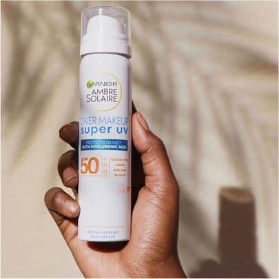 Garnier's SPF50 spray became a TikTok essential as it can be applied over makeup.