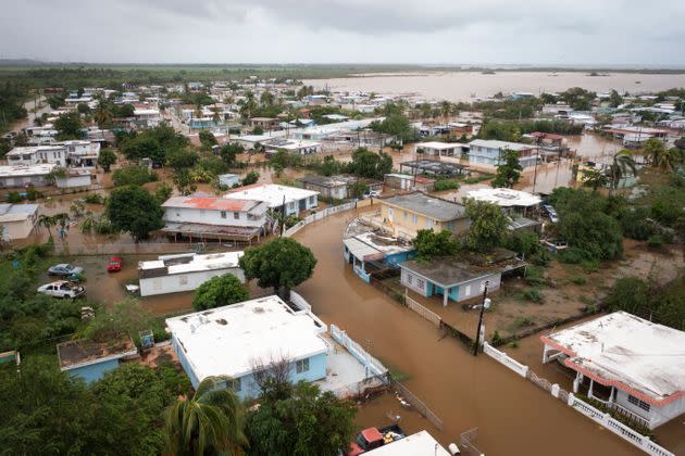 Playa Salinas is flooded after the passing of Hurricane Fiona in Salinas, Puerto Rico, on Monday. (Photo: Alejandro Granadillo via Associated Press)