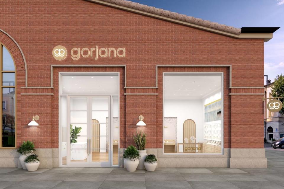 gorjana’s new store in Southlake Town Center will open April 28. A rendering of the storefront features large, open windows with jewelry displayed.