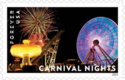 El Servicio Postal de EE. UU. revela estampillas adicionales para 2024 - Estampilla Noches de Carnaval - Crédito de la imagen: Servicio Postal de EE. UU.