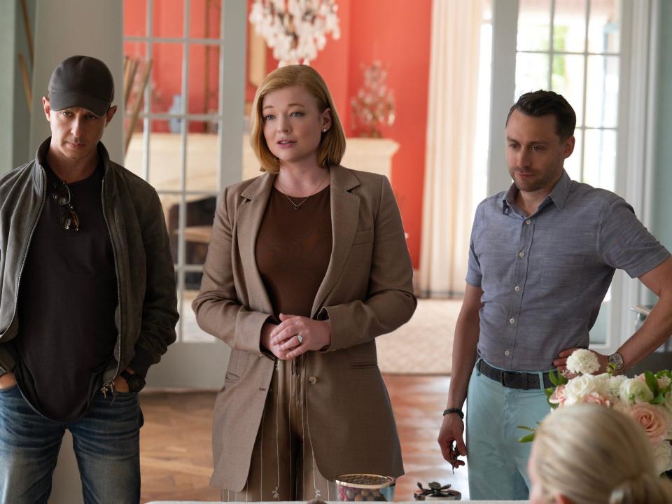 Jeremy Strong, Sarah Snook, and Kieran Culkin on season four of "Succession."