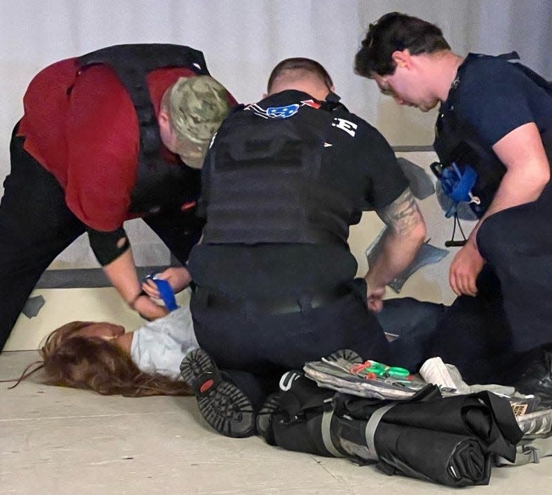 First-responders train for active-shooter preparedness during a course held at West Kennebunk Fire Station in Kennebunk, Maine, on Dec. 2 and 3, 2022.