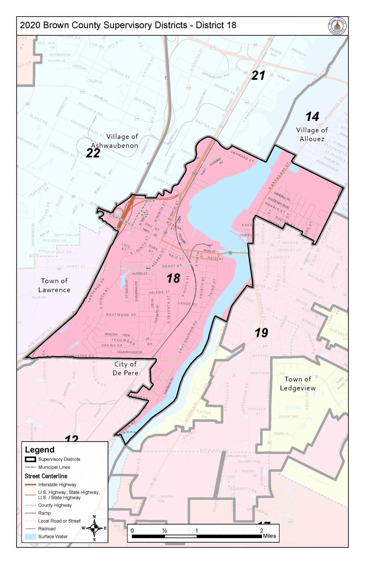 District 18 is made up of west De Pere and a small part of east De Pere.