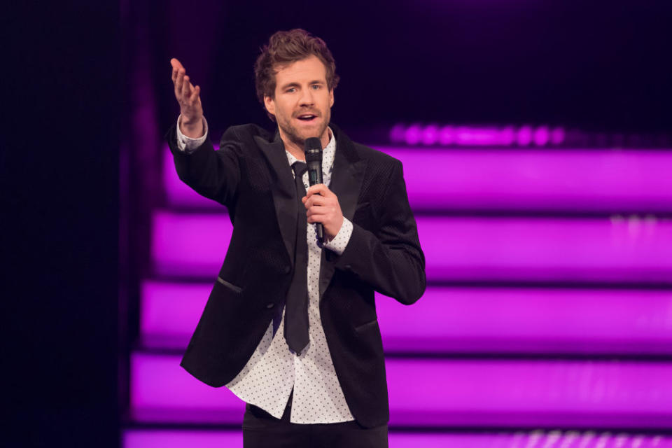 BOCHUM, GERMANY - DECEMBER 05: (BILD ZEITUNG OUT) Luke Mockridge looks on at the 1Live Krone radio award at Jahrhunderthalle on December 5, 2019 in Bochum, Germany. (Photo by TF-Images/Getty Images)