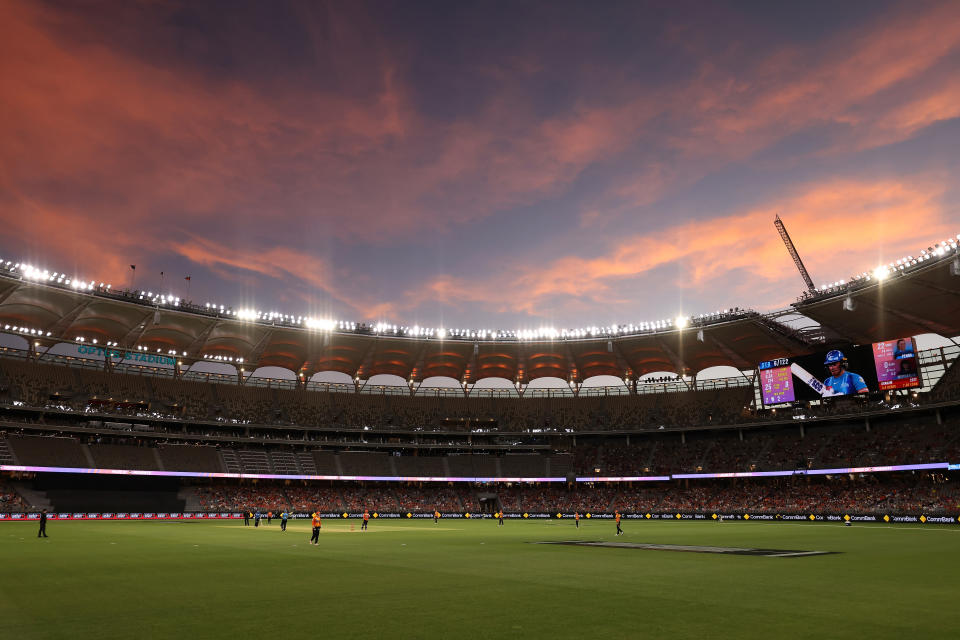 A general view of Optus Stadium during the Women's Big Bash League Final.