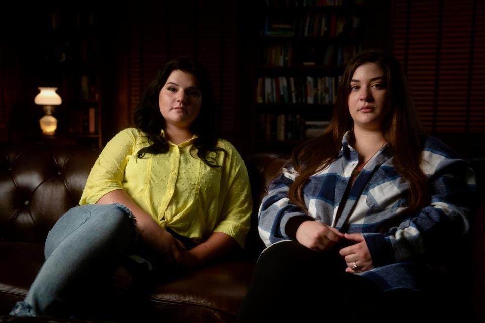 Christian Showalter, right, and Hannah Parrett, are the former stepdaughters of Russell Taylor.