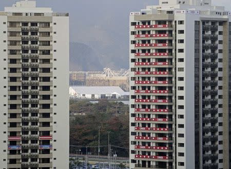 A view of one of the blocks of apartments where Canadal's athletes competing in the Rio 2016 Olympic Games are supposed to stay in the Olympic Village in Rio de Janeiro, Brazil, July 23, 2016. Picture taken July 23, 2016. REUTERS/Ricardo Moraes