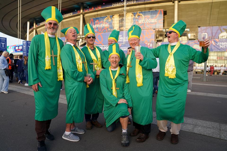 Ireland fans dressed as priests in Paris (PA)