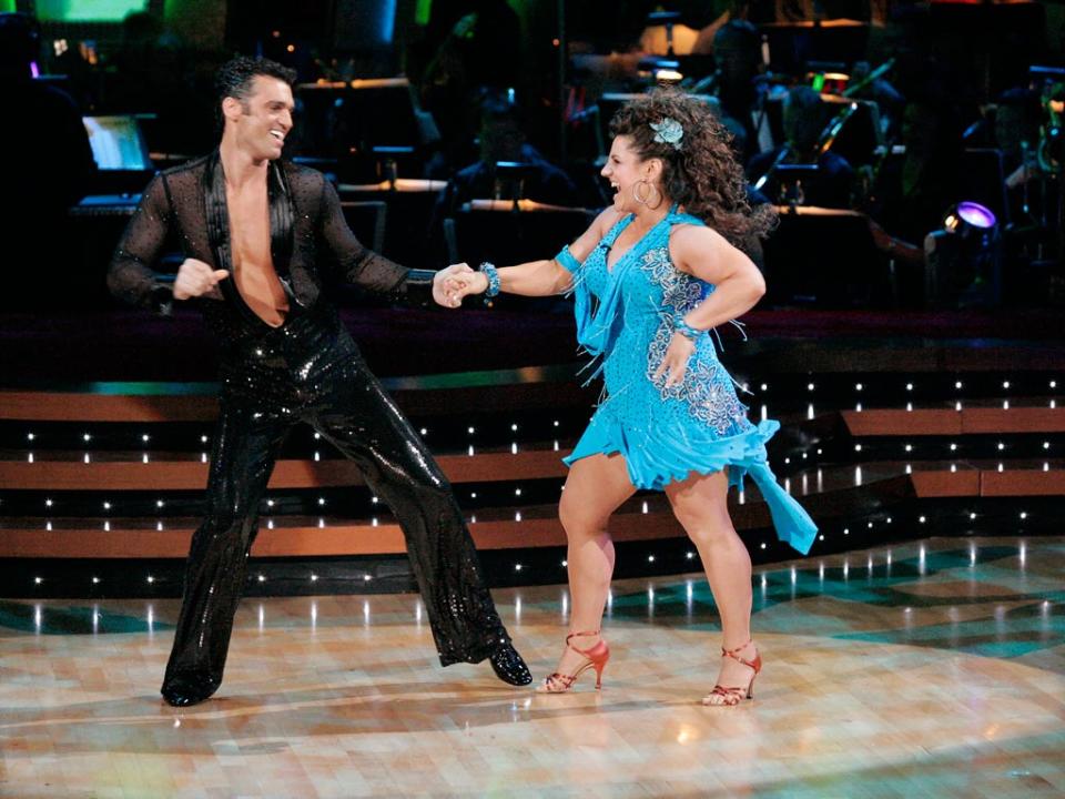 Tony Dovolani and Marissa Jaret Winokur perform a dance on the sixth season of Dancing with the Stars.