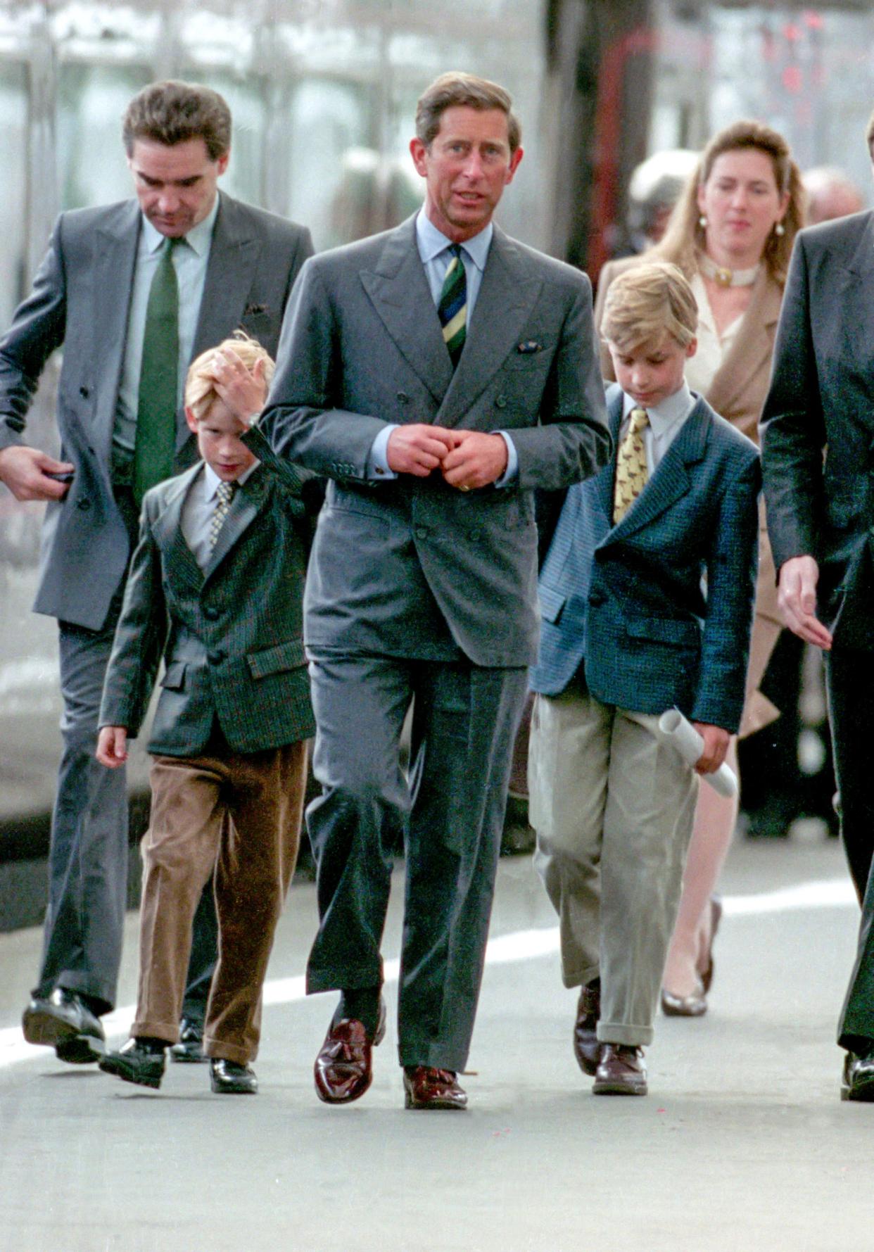 King Charles, Prince William, Prince Harry and their nanny in 1993