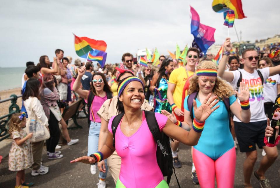 Thousands took to the streets for the Brighton pride festival. (PA)