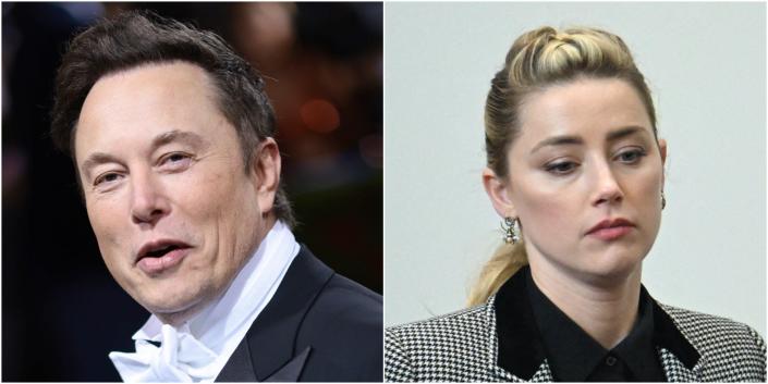 Elon Musk and Amber Heard.