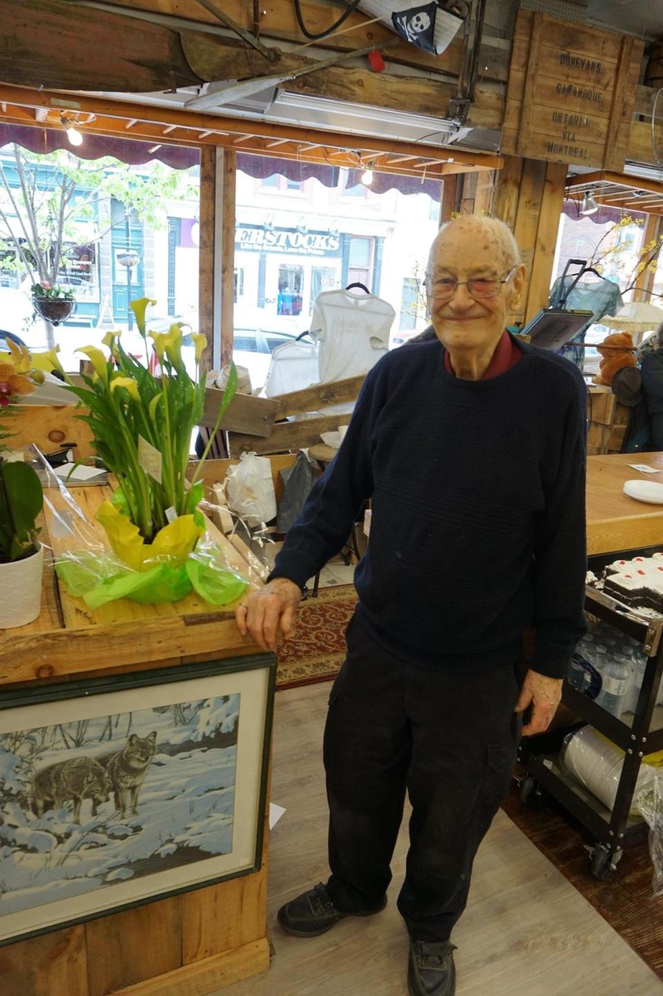 Charles "Charlie" Donevan inside Donevan's Hardware store