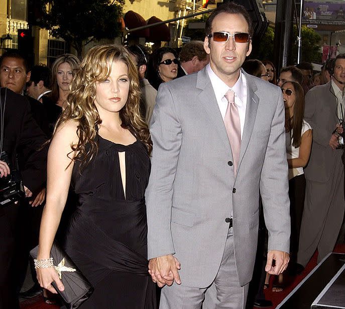 Lisa Marie Presley & Nicolas Cage during "Windtalkers" Premiere at Grauman's Chinese Theatre in Hollywood, California, United States.