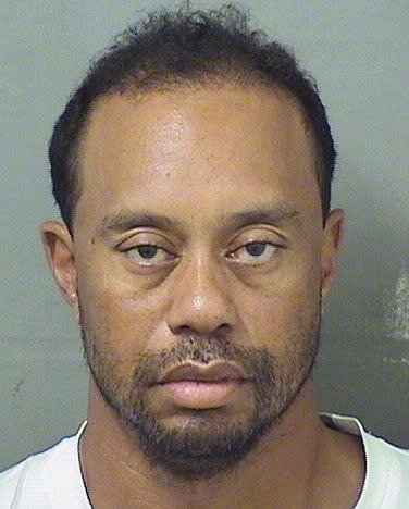 FILE- This image provided by the Palm Beach County Sheriff's Office on Monday, May 29, 2017, shows Tiger Woods. Scottie Scheffler's arrest hours before his second-round tee time at the PGA Championship in Louisville will go down as one of the most shocking in professional golf history. It certainly wasn't the first, though. (Palm Beach County Sheriff's office via AP, File)