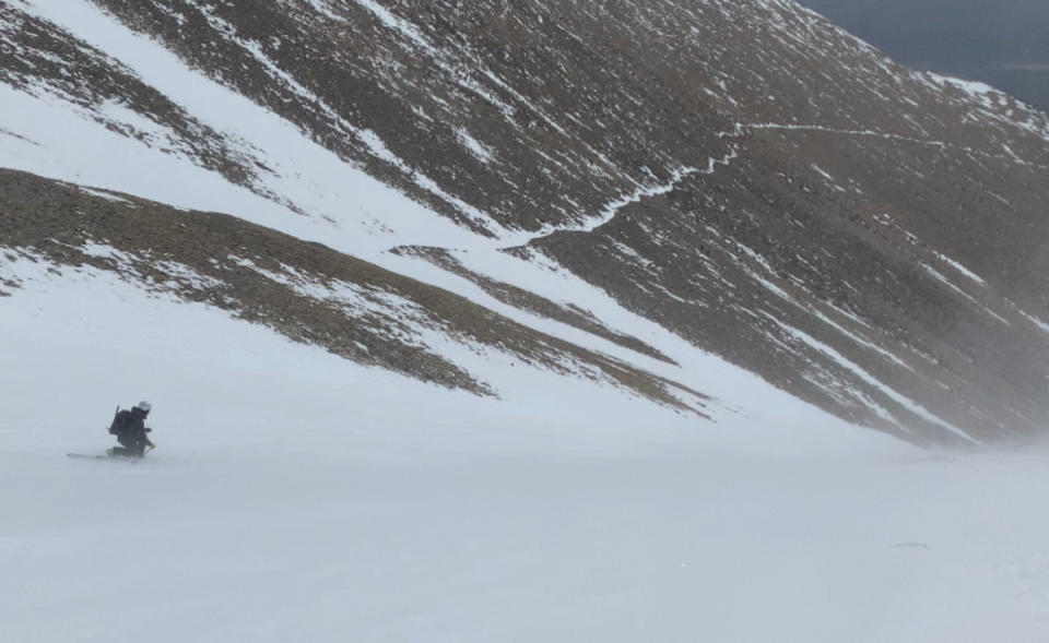 While the search for corn is often in vain, the adventure remains. A windy, firm descent in the Sawatch Range.<p>Pete Kraska</p>