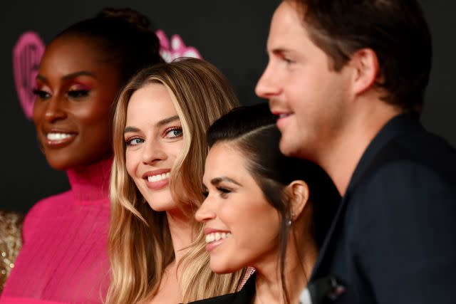 <p> James Gourley/Getty </p> Issa Rae, Margot Robbie, America Ferrera and Tom Ackerley