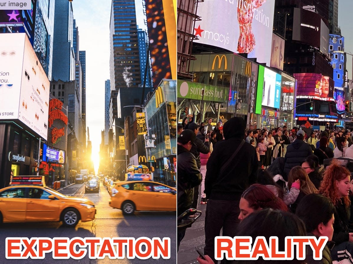 Times Square New York City disappointing photos expectation vs. reality
