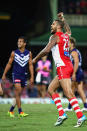 Lance Franklin kicked four second-half goals as the Swans grabbed their second win of the season.