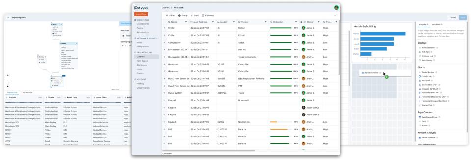 Perygee workflow and data screens.