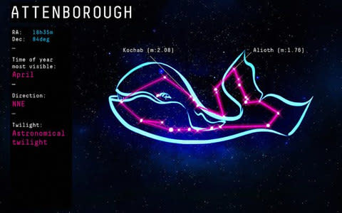 The new constellation Attenborough can be viewed in April - Credit: The University of Birmingham 