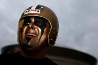 <p>A fan is seen prior to the NFL Wild Card Round between the Carolina Panthers and the New Orleans Saints at the Mercedes-Benz Superdome on January 7, 2018 in New Orleans, Louisiana. (Photo by Sean Gardner/Getty Images) </p>