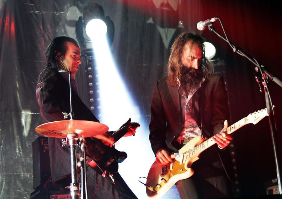 Nick Cave and Warren Ellis of Grinderman performing at the Manchester Academy in 2010.