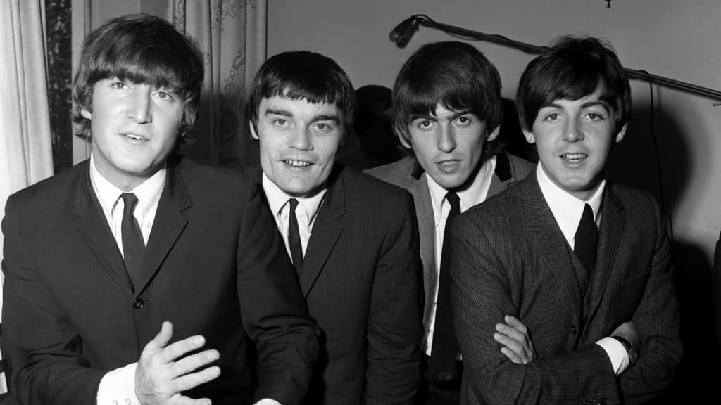 The Beatles (with fill-in drummer Jimmie Nichol) in Adelaide, 1964 | Credit: Jeff Hochberg/Getty Images)