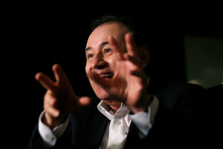 Alfonso Durazo, who will be appointed as Public Security Minister for the National Regeneration Movement (MORENA), gestures during an interview with Reuters in Mexico City, Mexico January 18, 2018. REUTERS/Carlos Jasso