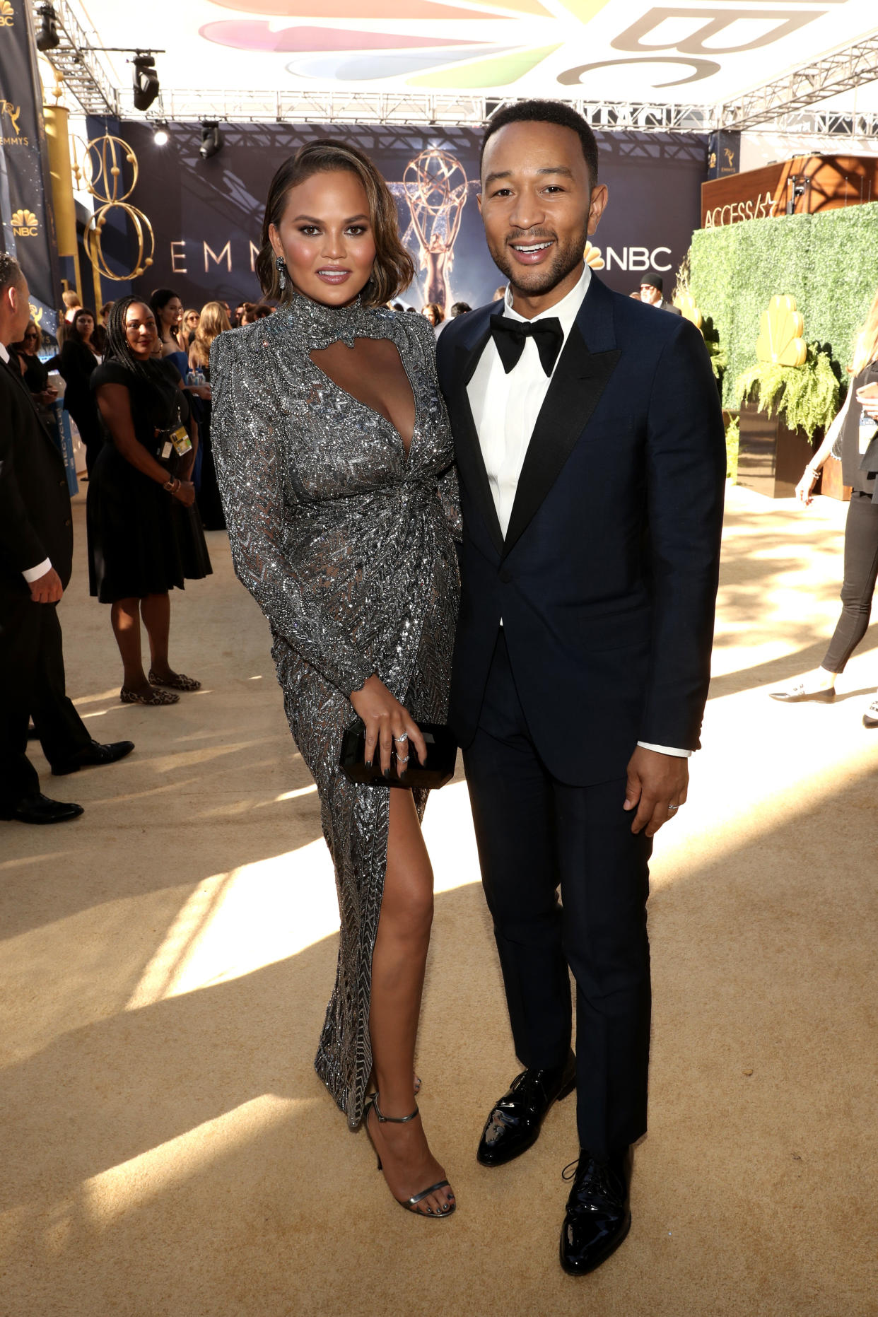 Chrissy Teigen and actor/singer John Legend arrive to the 70th Annual Primetime Emmy Awards. (Photo: Todd Williamson/NBC via Getty Images)