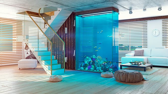 built-in aquarium