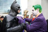 <p>Looks like Batman and the Joker are still at it. (Photo: Getty Images)</p>