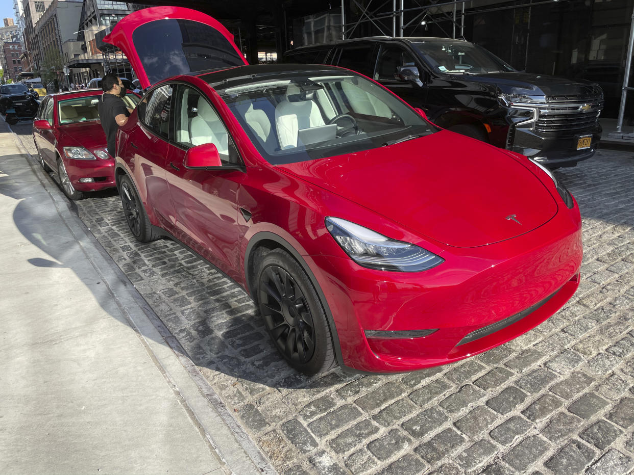 A Tesla dealership in the Meat Packing District in New York City. Photo: AP