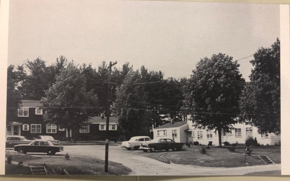 This photo is from a 1960s brochure for Sea Crest Village in the Portsmouth Athenaeum archives. Formerly known as Wentworth Acres or "the Acres," the development would later become Mariner's Village. Much of it was demolished in the 1990s to make way for Osprey Landing and Spinnaker Point.