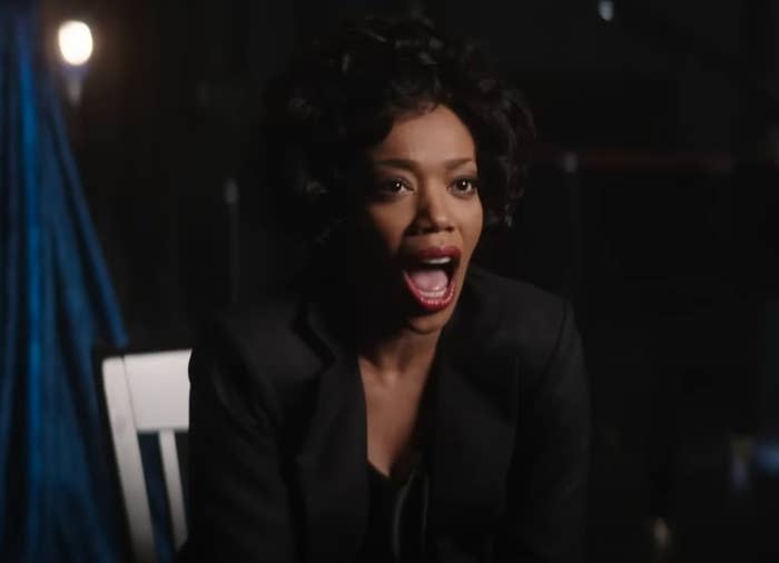 Naomi Ackie portrays Whitney Houston in an "I Will Always Love You" music video reenactment