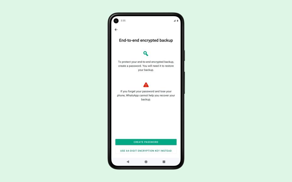 End-to-end encrypted backups for WhatsApp 