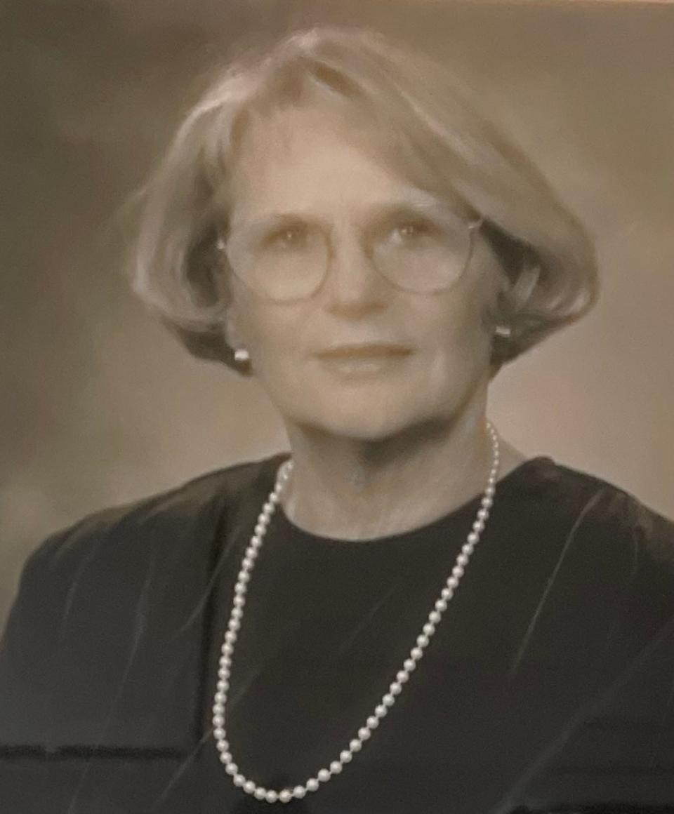 Joan Hoffman, Henderson's first female mayor, served 1999 through 2002. This is a copy of her portrait that hangs on the wall of the Henderson City Commission chambers, along with the portraits of most of Henderson's other mayors.