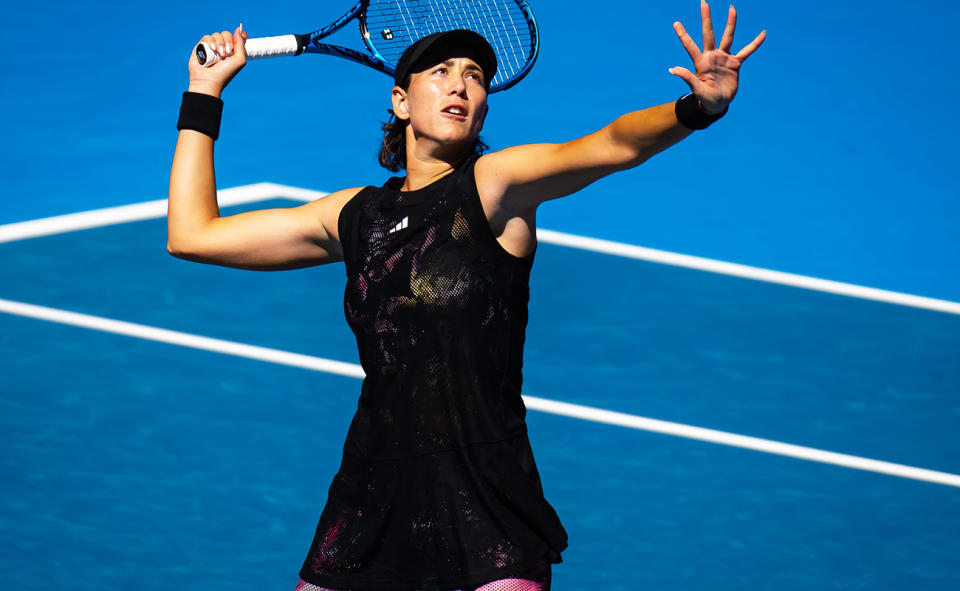 Garbine Muguruza, pictured here in action at the 2023 Australian Open.