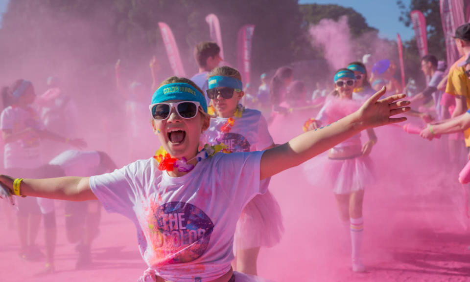 <p>‘Happiest Color Run on the Planet’</p><p>Children participate in the Color Run, known as “Happiest 5k on the Planet,” in Sydney, Aug. 21, 2016. The competition emphasizes health, happiness and self-expression. (Photo: Zhu Hongye/Xinhua via ZUMA Wire)</p>