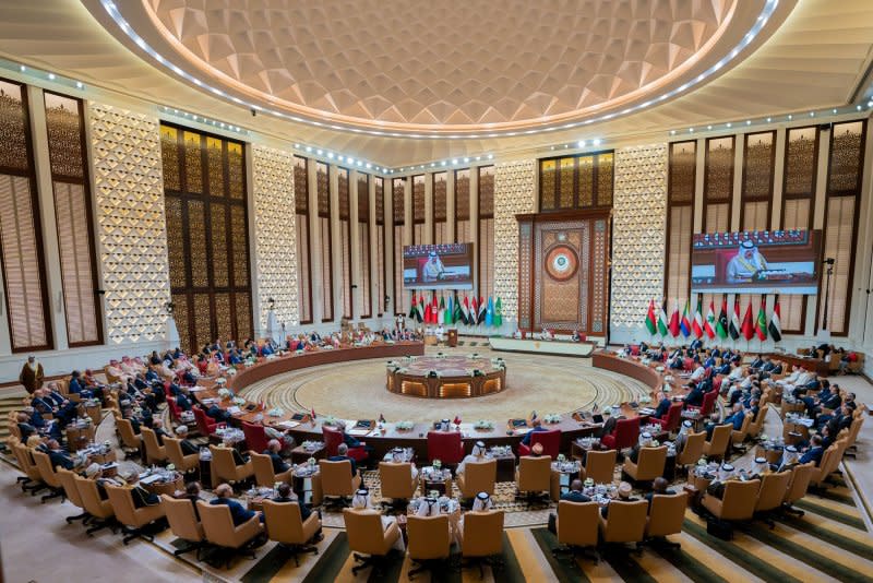 The 33rd Arab League Summit meets in Manama, Bahrain, on Thursday. It was the second league meeting since the outbreak of the Israeli incursion into Gaza. Photo by Bahrain News Agency/UPI