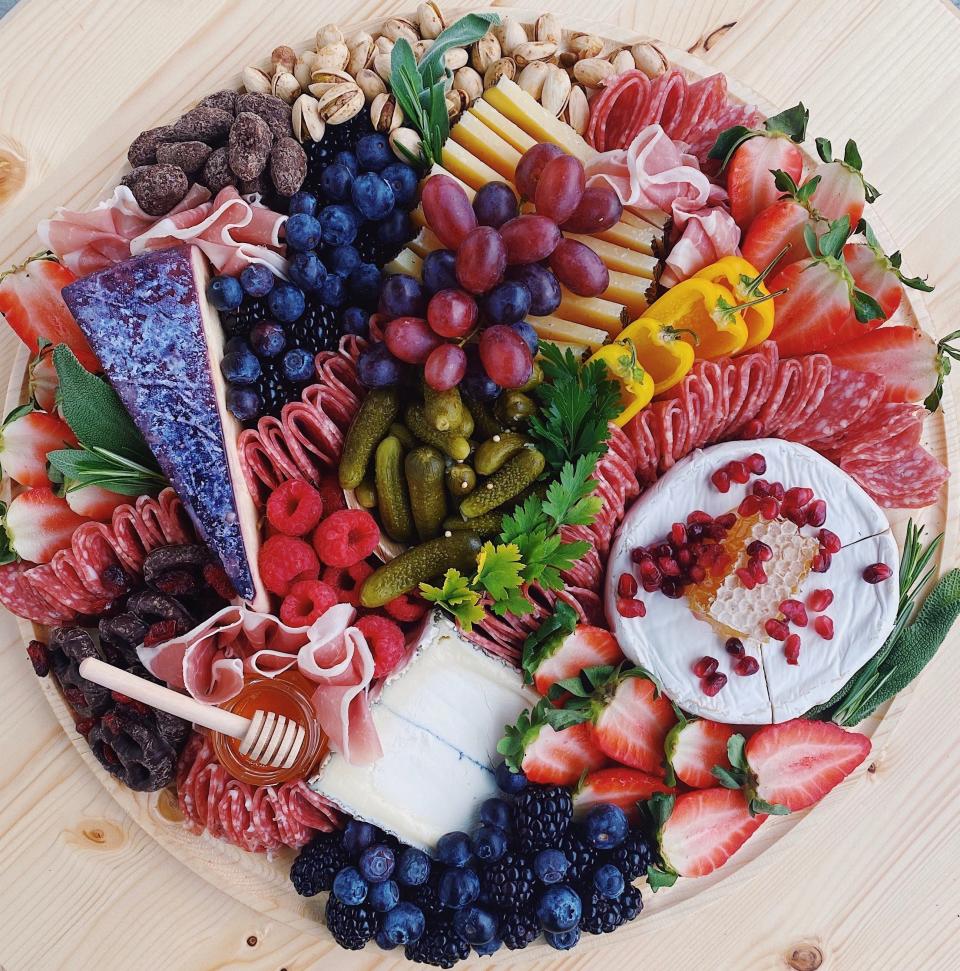At Board & You Custom Charcuterie, boards are available at various sizes and price points ranging from a Small Graze Box for 1-2 people ($15) to the Feast box for 20-25 people ($225).