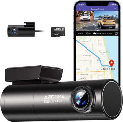 You can save 15% on this 4K mini front and rear dash cam, with night vision, parking monitor, and voice control