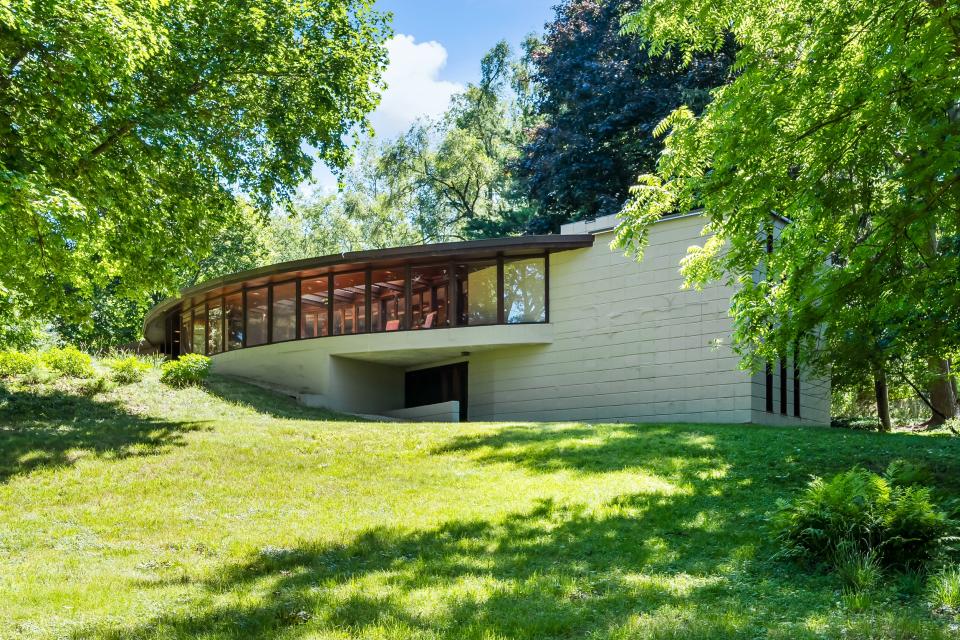 The Winn House is two stories, an unusual feature for a Usonian home.