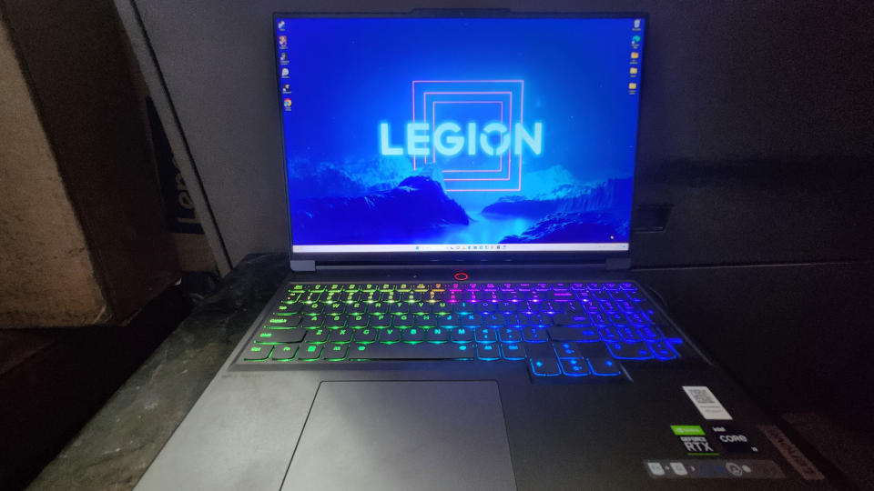 Lenovo Legion Slim 7i (2023) on a table