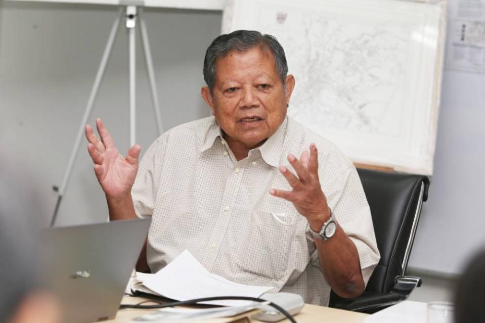 MNS senior adviser Tan Sri Salleh Mohd Nor speaks during the MNS press conference on the plans to gazette Bukit Persekutuan in Kuala Lumpur December 19, 2022. — Picture by Choo Choy May