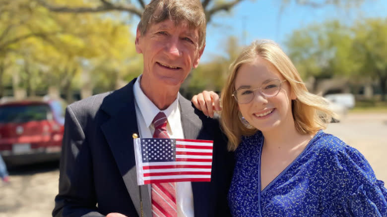 Kate Weissman with her father 