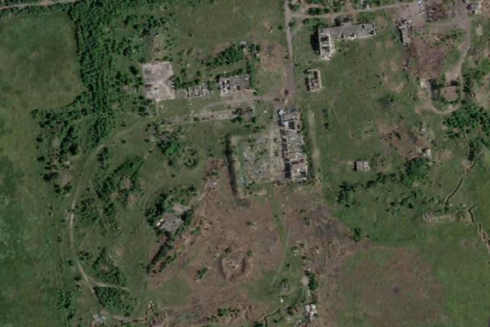 This satellite image shows a position in Avdiivka from July 2022 (AP)