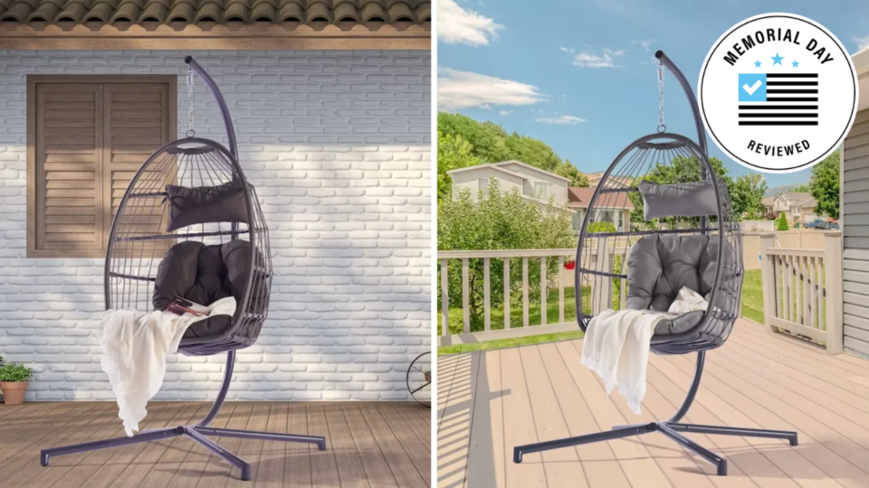 Add this cozy hammock chair from Lowe's to your patio setup this summer.